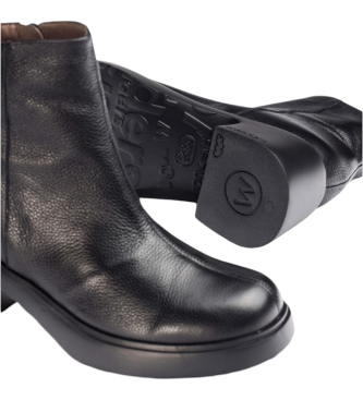 Wonders Rubi Leather Ankle Boots black