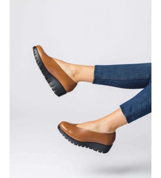 Wonders Fly Leren Loafers Bruin