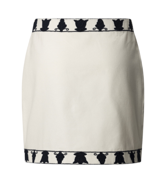 Pepe Jeans Falda corta en lona de algodn blanco, negro