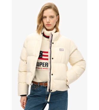 Superdry Sport quilted short jacket off-white