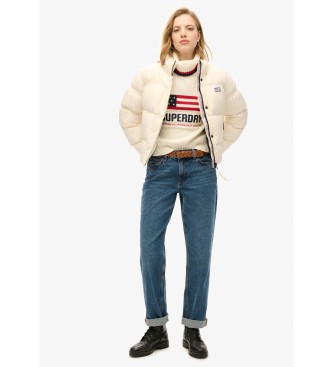 Superdry Sport quiltad kort jacka off-white