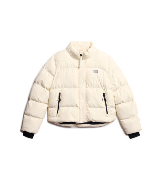 Superdry Sport quilted short jacket off-white