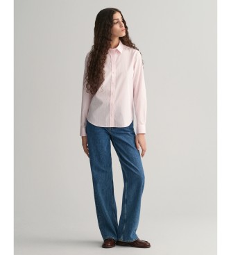 Gant Overhemd Regular Fit roze gestreept popeline overhemd