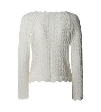 Pepe Jeans Durchbrochener Pullover mit V-Ausschnitt   Olya wei