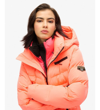 Superdry Luxe coral quilted coat