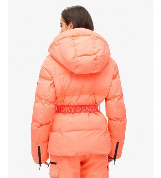 Superdry Luxe coral quilted coat