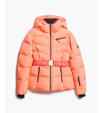 Superdry Luxe coral quilted coat