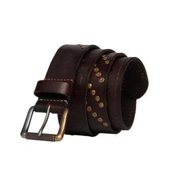 Superdry Ceinture en cuir marron