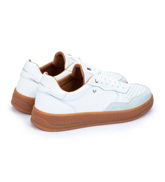 Martinelli NewHaven lder sneakers vit