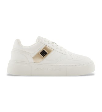 Armani Exchange White platform trainers