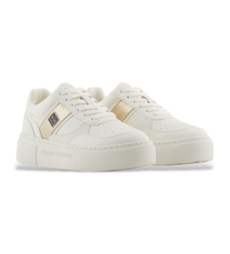 Armani Exchange White platform trainers