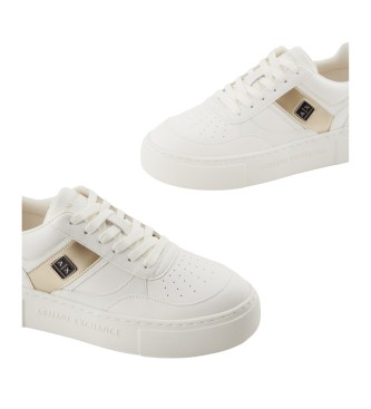 Armani Exchange White platform trainers