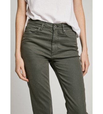 Pepe Jeans Pantaloni 5 tasche in cotone elasticizzato verde Tessa