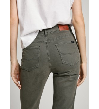 Pepe Jeans Pantaloni 5 tasche in cotone elasticizzato verde Tessa