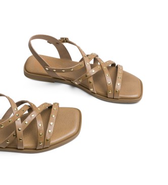 Porronet Sandalias planas con tachuelas Victoria taupe