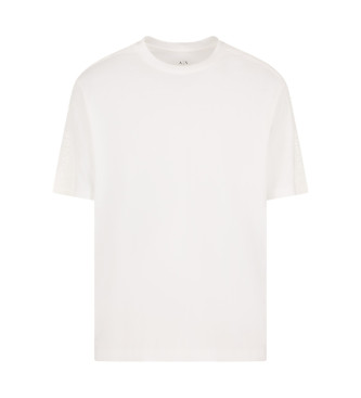 Armani Exchange Normal geschnittenes T-Shirt aus dicker Baumwolle mit weien ASV-Logo-Streifen
