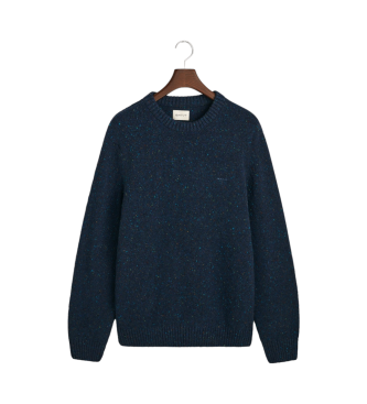 Gant Pullover de gola redonda com Nepps em lã Navy