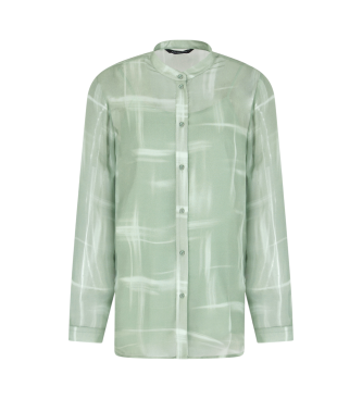 Armani Exchange Camisa con cuello mao verde