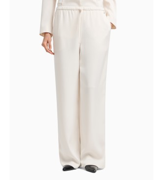Armani Exchange Pantaln de pierna ancha blanco crudo