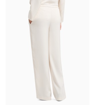 Armani Exchange Pantaln de pierna ancha blanco crudo