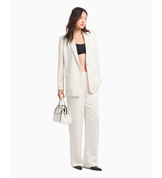 Armani Exchange Pantaln de pierna ancha blanco crudo