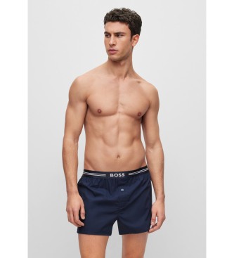 BOSS 3 Pack of navy woven boxer shorts