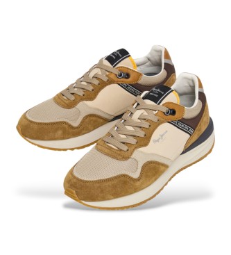Pepe Jeans Baskets en cuir Buster Pro Combi marron