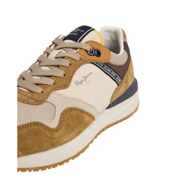 Pepe Jeans Baskets en cuir Buster Pro Combi marron