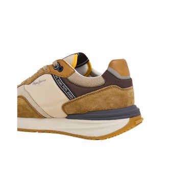 Pepe Jeans Baskets en cuir Buster Pro Combi marron