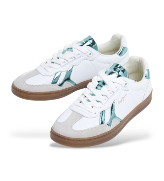 Pepe Jeans Ball Rise usnjene superge White