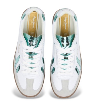 Pepe Jeans Ball Rise usnjene superge White