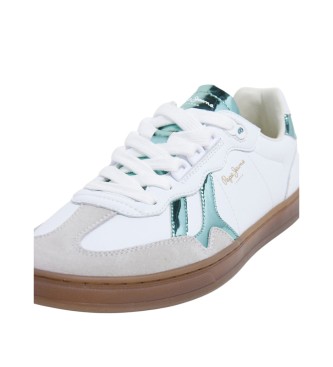 Pepe Jeans Ball Rise usnjene superge White
