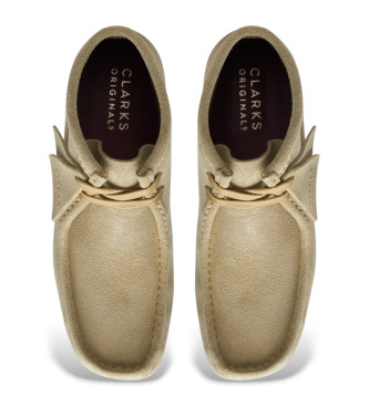 Clarks Wallabee beige leren enkellaarsjes