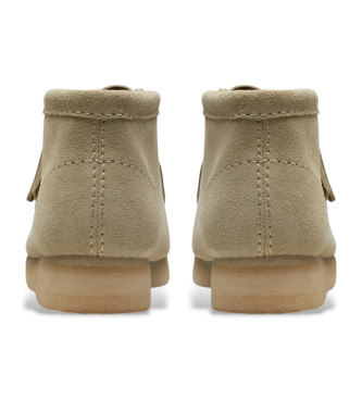 Clarks Wallabee beige leren enkellaarsjes