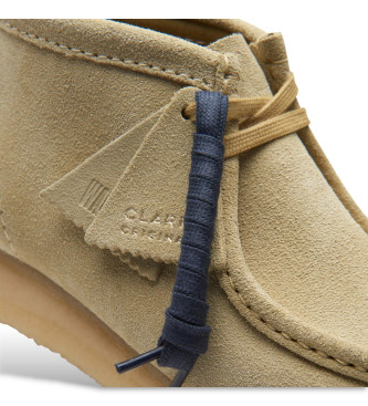 Clarks Wallabee beige leren enkellaarsjes