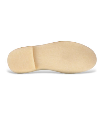 Clarks Beżowe skórzane buty za kostkę Desert