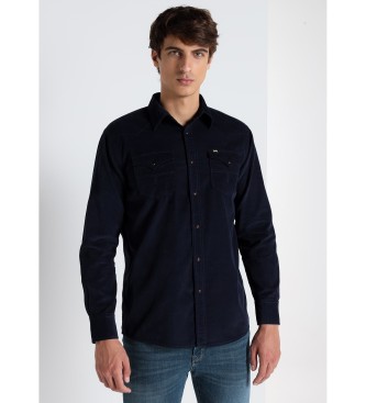 Lois Jeans Camicia in velluto a coste blu navy a maniche lunghe
