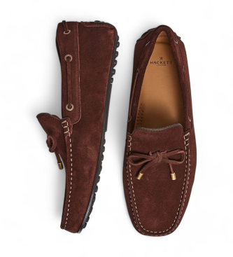 Hackett London Driver leren mocassins bruin