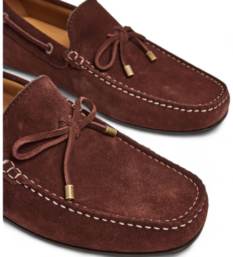 Hackett London Driver leren mocassins bruin