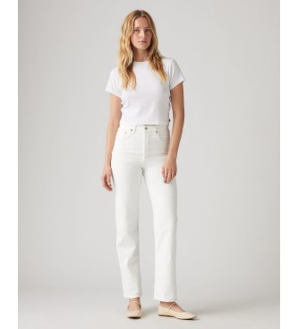 Levi's Proste dżinsy do kostki z prążkowanego materiału, białe