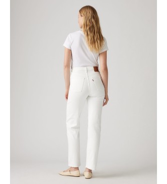 Levi's Proste dżinsy do kostki z prążkowanego materiału, białe