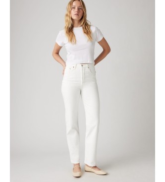 Levi's Proste dżinsy do kostki z prążkowanego materiału, białe