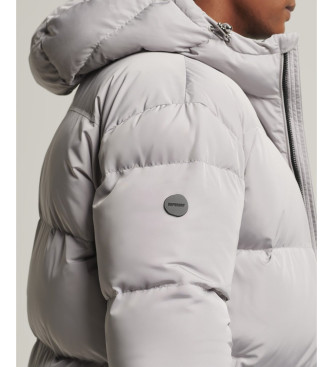 Superdry Casaco comprido cinzento acolchoado