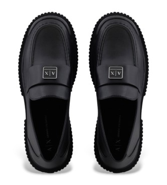 Armani Exchange Mat Action lderloafers svart