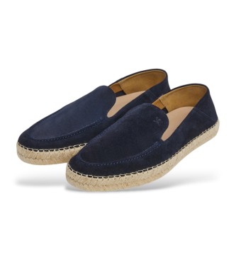 Hackett London Altea Loafer usnjene espadrile mornarsko modre barve