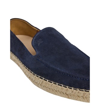Hackett London Altea Loafer usnjene espadrile mornarsko modre barve