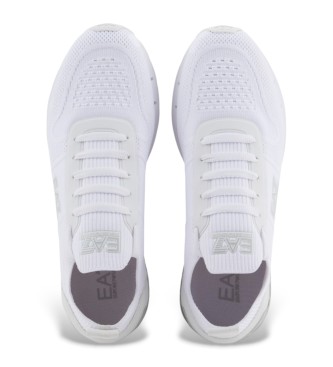 EA7 Sapatos de couro Legacy Knit branco