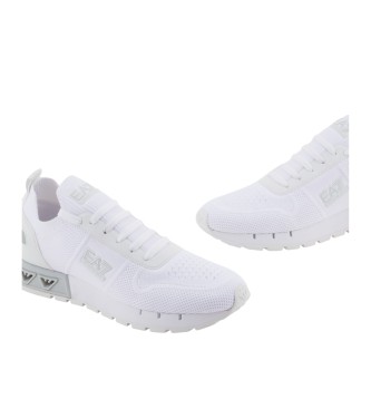 EA7 Sapatos de couro Legacy Knit branco