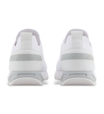EA7 Sapatos de couro Legacy Knit branco