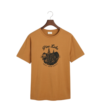 Gant T-shirt with biege landscape print design